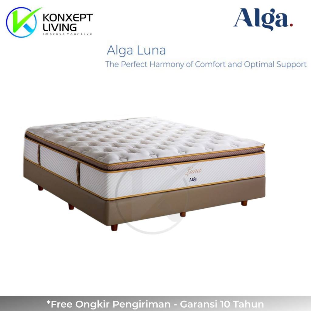 Alga Springbed Luna Latex Layer  Ukuran 160x200 Fullset Tanpa Sandaran