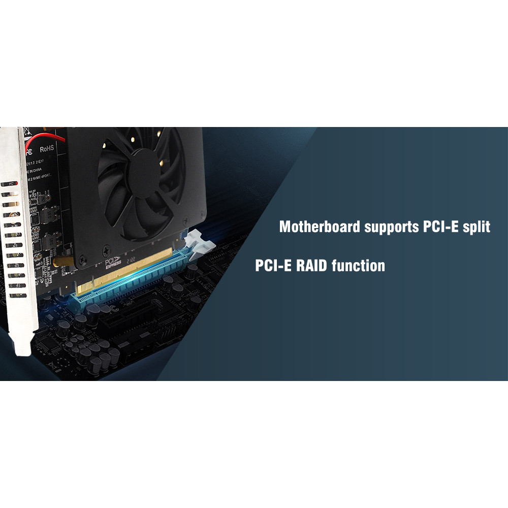 . Pcie To M2 Adapter Card Pcie X16 4 Port M2 Nvme M Key Ssd -