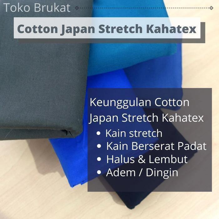 Kain Cotton Japan Stretch Spandex Kahatex Polos (Per 0,5 meter)
