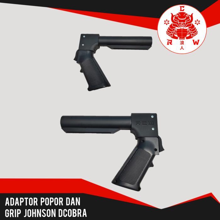 Mainan Adaptor Popor dan Adaptor Grip Johnson M801 Dcobra Spring Custom Upgrade D'Cobra - Grip M416