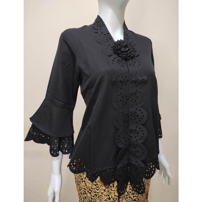 Kebaya Encim Modern Hitam Laser Cut Kebaya Moderen Hitam Polos