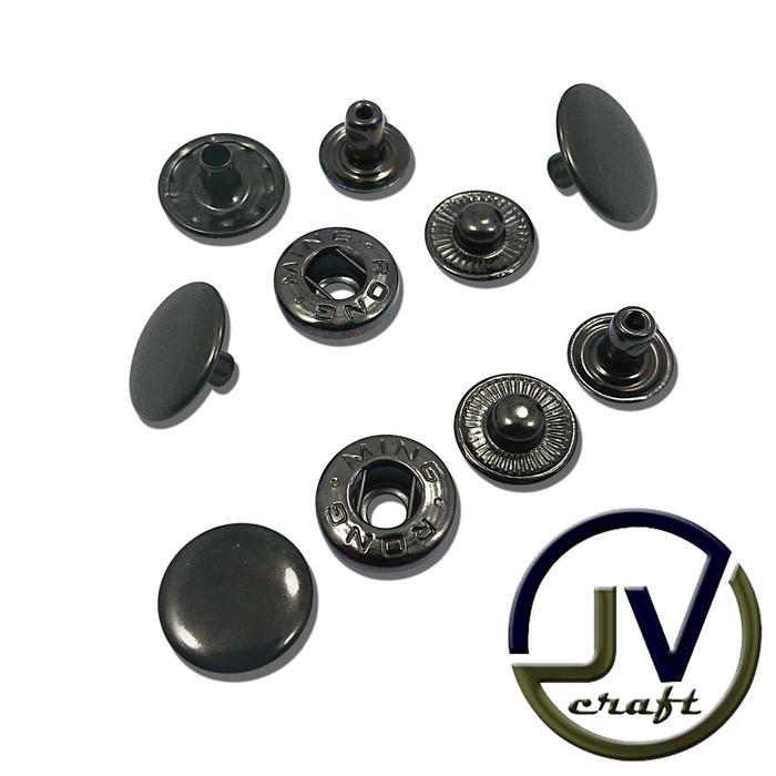 KANCING CETET BESI MING RONG UKURAN 15 MM PER 144 PCS WARNA BLACKNIKEL