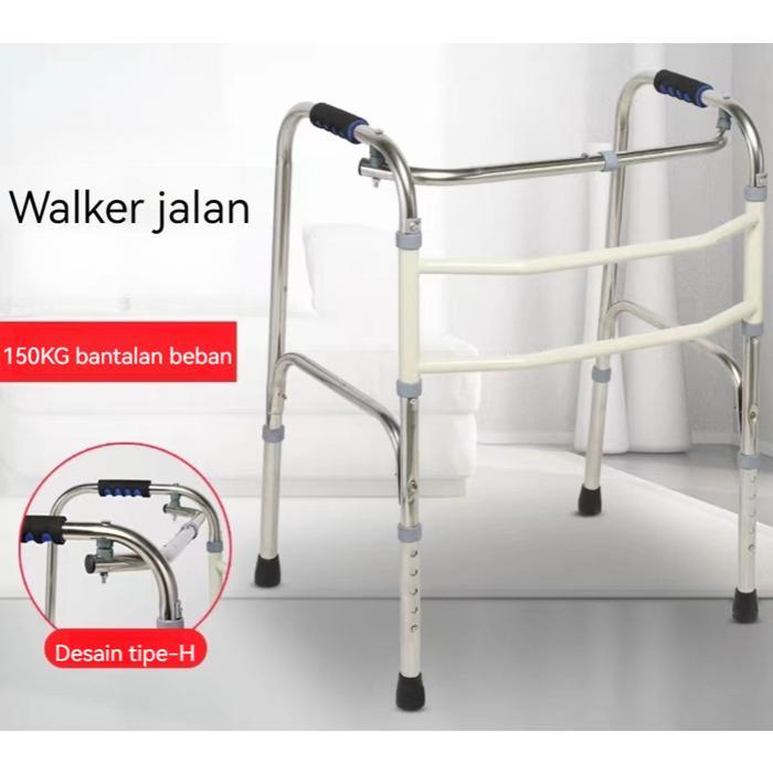 Furnibest Walker Alat Bantu Jalan Lansia Lipat Standard Tongkat Bentuk Jemuran Tongkat Lansia Walker