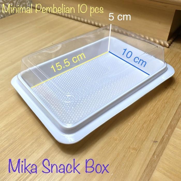 [Isi10] Mika Snack Box Putih / Mika Kue Brownies / Bento Tanpa Sekat