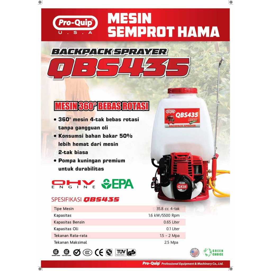 mesin semprot hama 4tak / semprotan hama menggunakan mesin 4tak pro quip QBS435