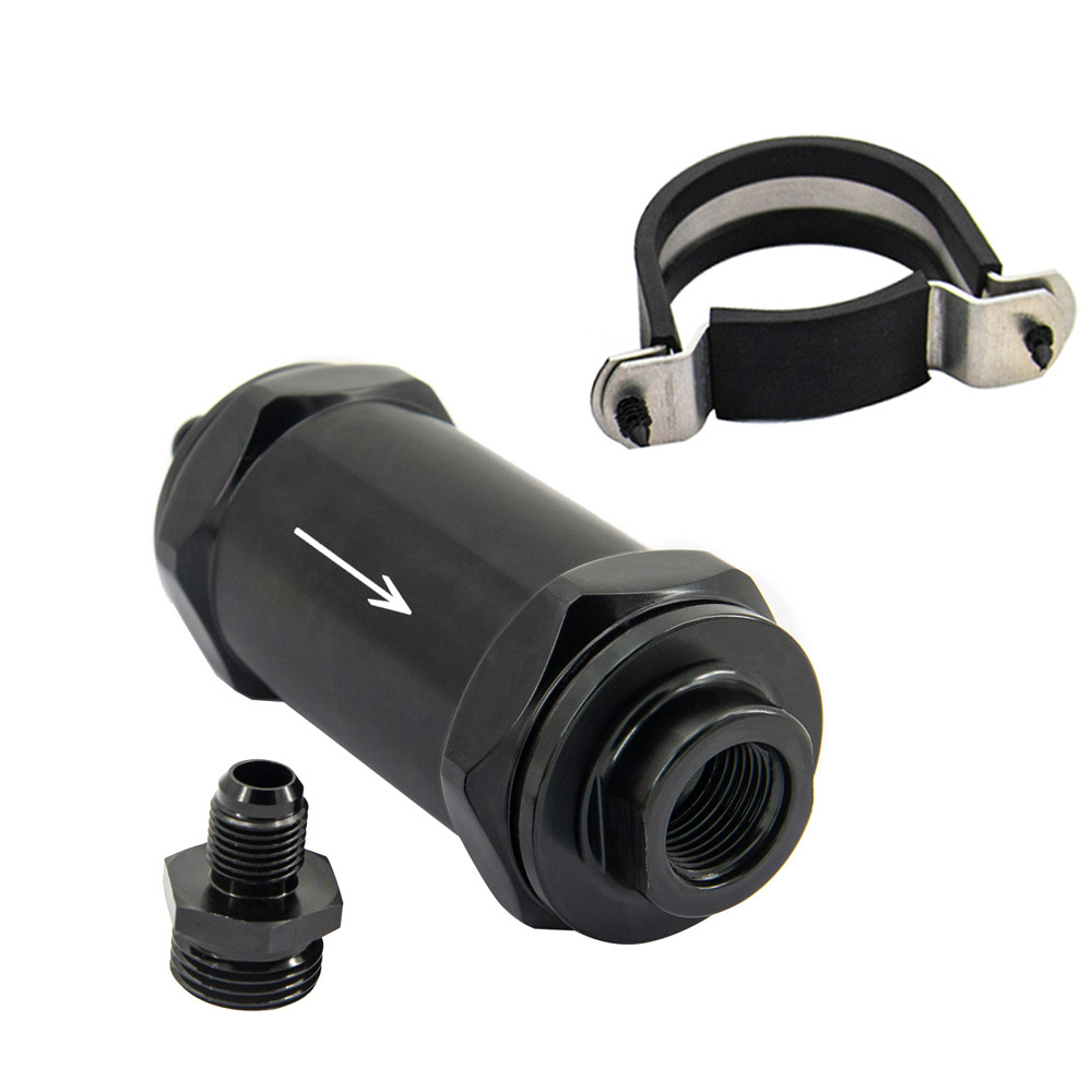 INLINE FUEL FILTER E85 ETHANOL AN6 / AN8 / AN10 WITH 100 MICRON STAINLESS STEEL ELEMENT 6AN 8AN 10AN