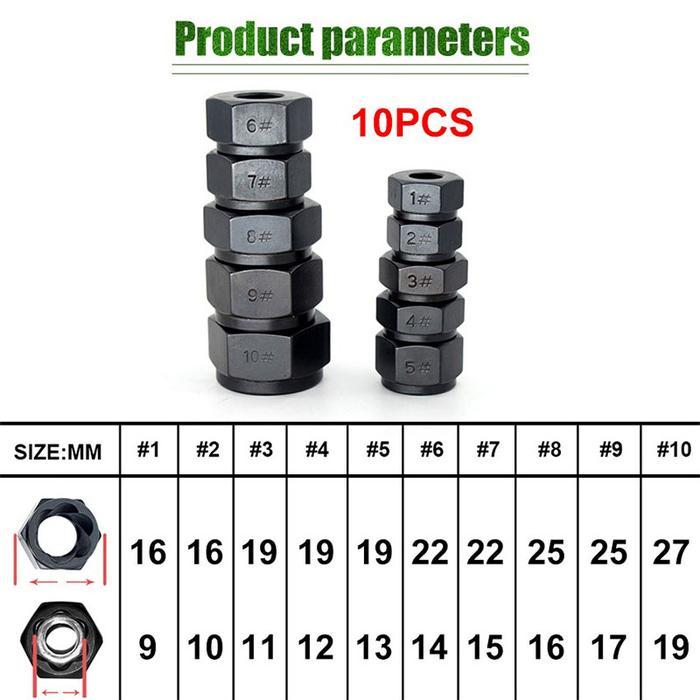 10 13 14 Pcs Alat Pembuka Baut Mur Rusak 9Mm-19Mm Set Kunci Ring Pass Damage Pasti Promo