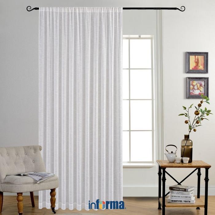 Informa 280X300 cm Tirai Vitrase Textured - Putih Gorden Jendela Tipis Kain Pelapis Penutup Jendela