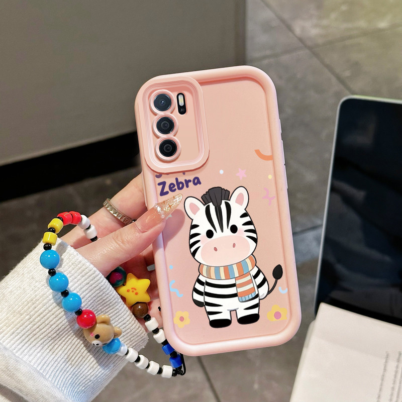 Casing Hp untuk OPPO A16 A16s A54s Case Casing Ponsel Silikon Anti-Drop Kasing pola anjing zebra Sof
