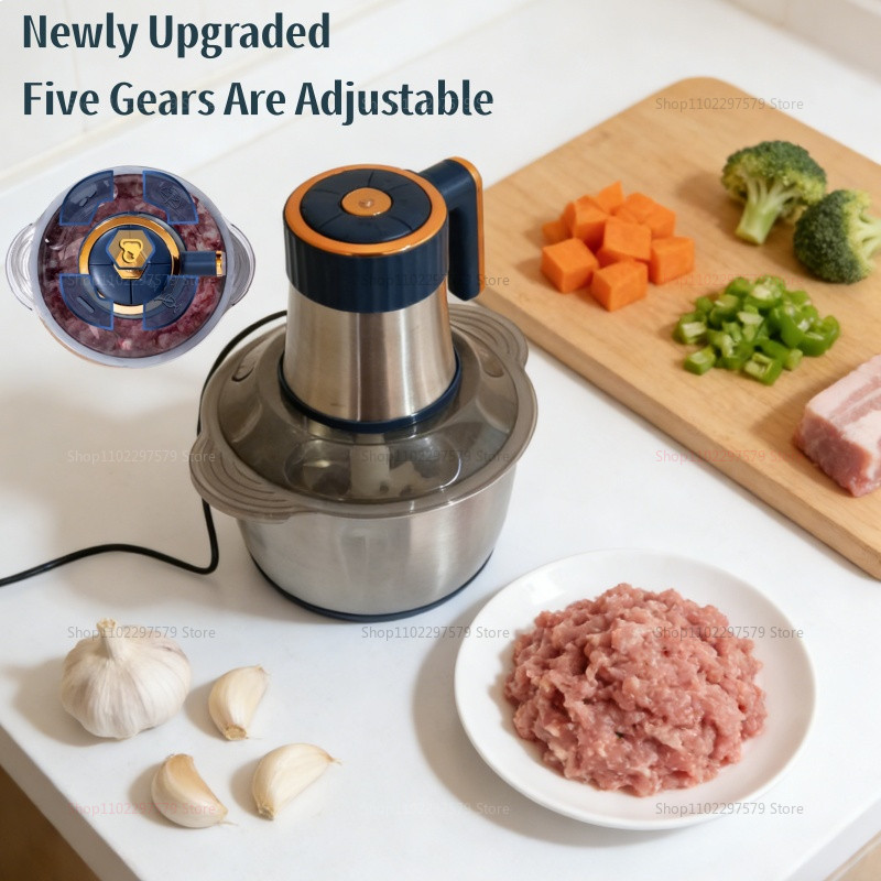 Electric Meat Grinders 5L Food Crusher 304 Stainless Steel Multifunctional Baby Food Processor