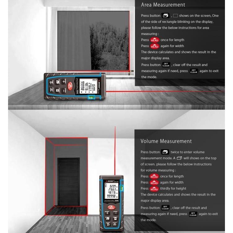 "New" SNDWAY Meteran Laser Digital Laser Distance Laser Meter Digital Indoor Outdoor Portable 40m,