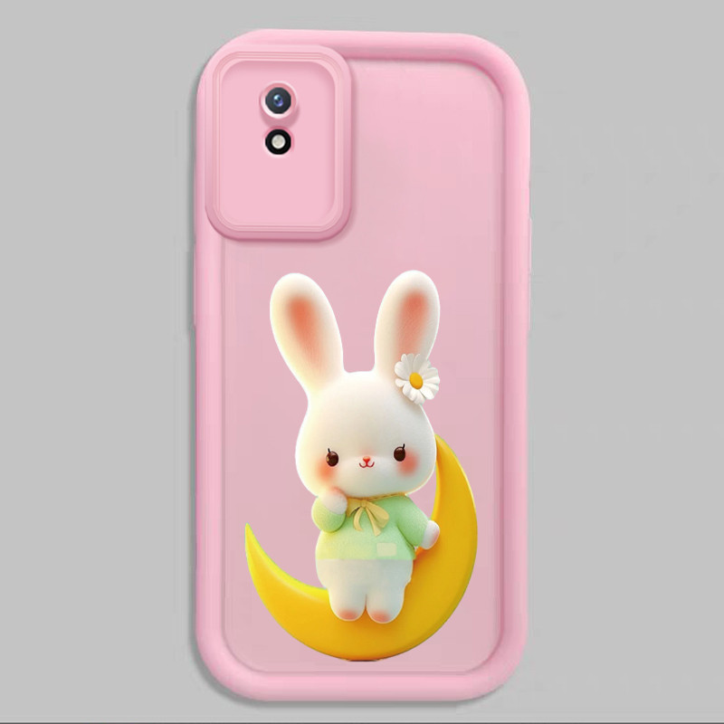 Casing Hp untuk VIVO Y02 Y02A Y02T Y02s Y11 2023 Case Kelinci Bulan Kasing silikon Cesing Softcase B