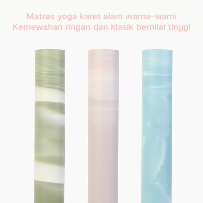Lokallin Shop - Matras Yoga Rubber Pu 5Mm Matras Olahraga Fitness Poundfit Marble Matras Alas Yoga