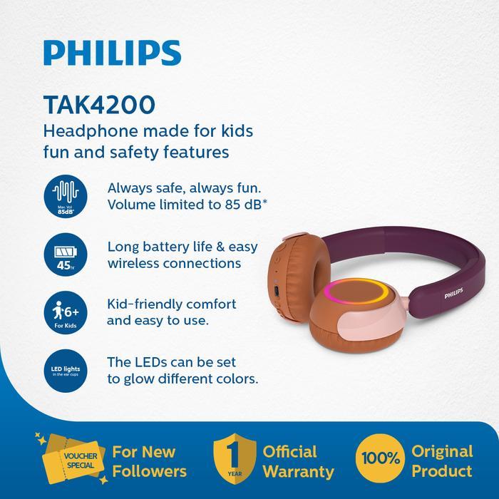 Philips Tak4200 On-Ear Wireless Headphone For Kids Best Quality