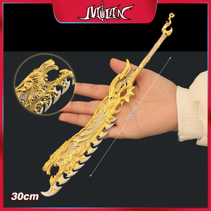 30CM Naraka Bladepoint Chinese Game Peripherals Shan Jun Nu Kuo Knife Full Metal Weapon Model