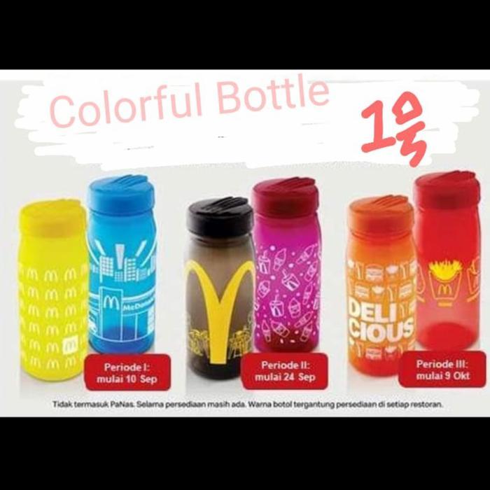 Colorful Bottle Botol Reusable Mcdonalds Cup Tumbler Mcd tupperware