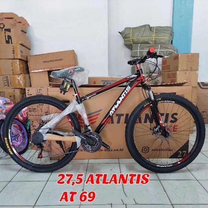 JNE,Sicepat - Sepeda Gunung Atlantis MTB AT MT 27.5" 69G 21S - 27-BlackRed