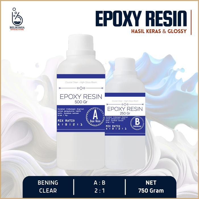 EPOXY RESIN 750 GRAM - HASIL BENING DAN KERAS - ART RESIN