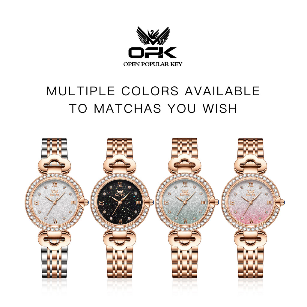OPK brand watch simple and fashionable diamond bezel quartz watch waterproof women's watch 6094