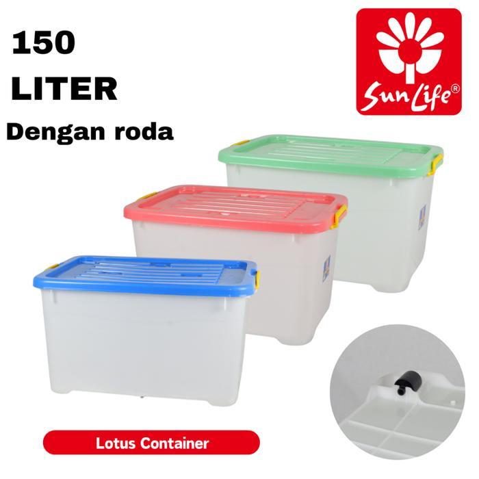 Sunlife Lotus Container 150 Liter Container Besar Plastik Dengan Tutup Container Box Serbaguna