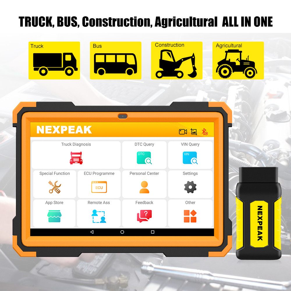 . Nexpeak K2 Heavy Truck Diagnostic Scanner Tool Obd2 Vci Full System -