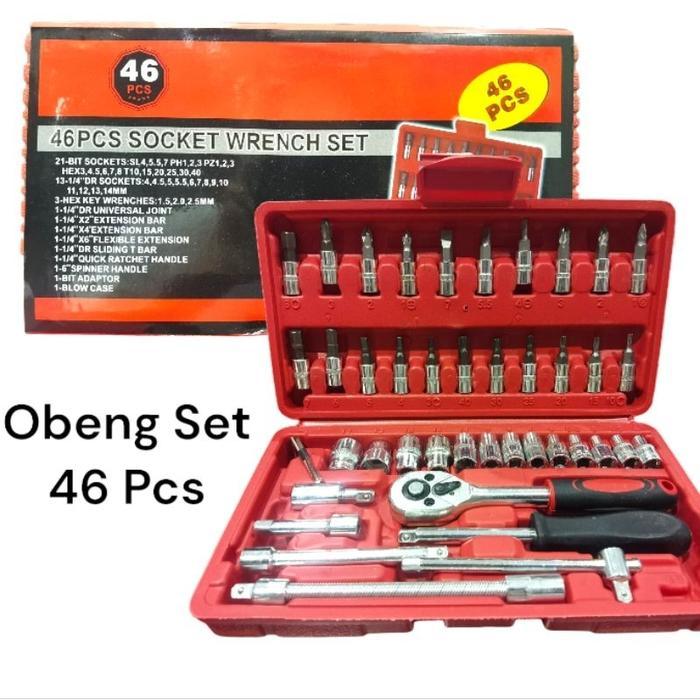 OBENG SET 46 PCS / KUNCI SHOCK 46 PCS / SET KUNCI SHOCK OBENG BENGKEL