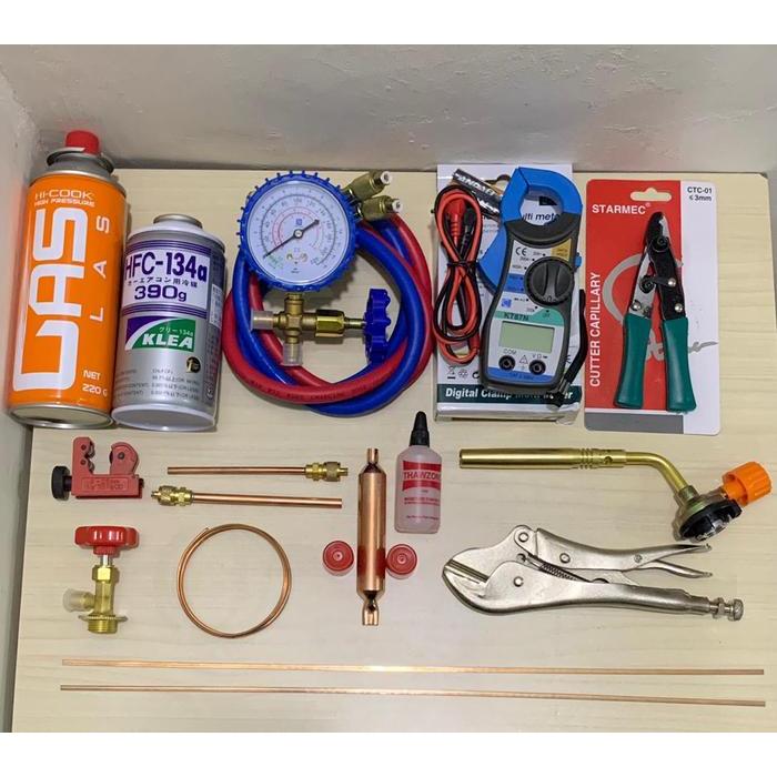 Paket Isi Freon Kulkas / Showcase Dll Dengan Perlengkapan Lain