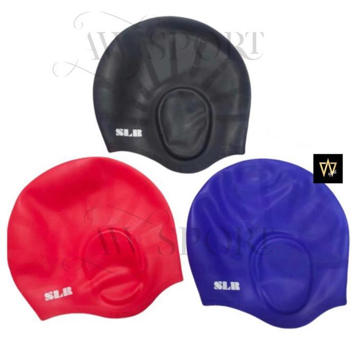 Topi Renang Selam SLR Silikon Full Tutup Telinga