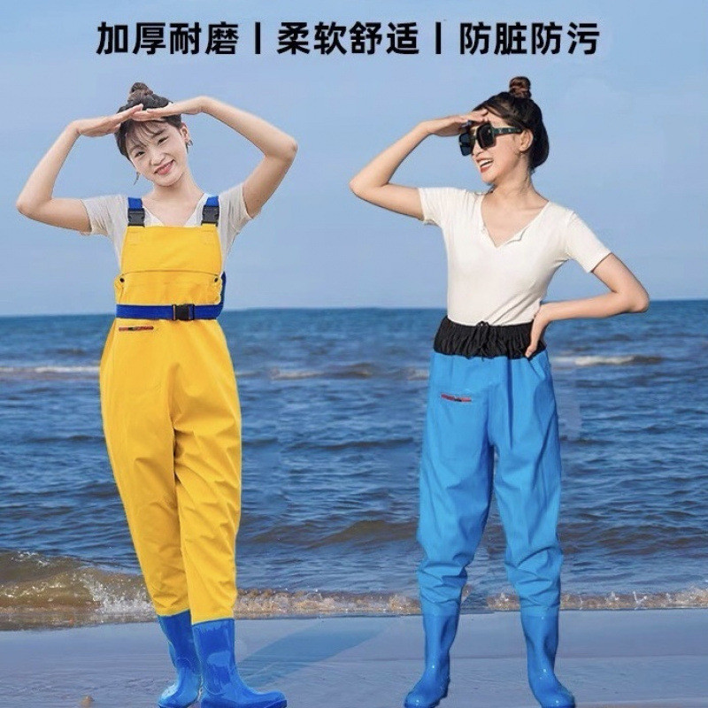 Celana Hujan & Sepatu Boot Karet Wanita Anak Anti Air, Celana Setengah Badan untuk Memancing, Berjal