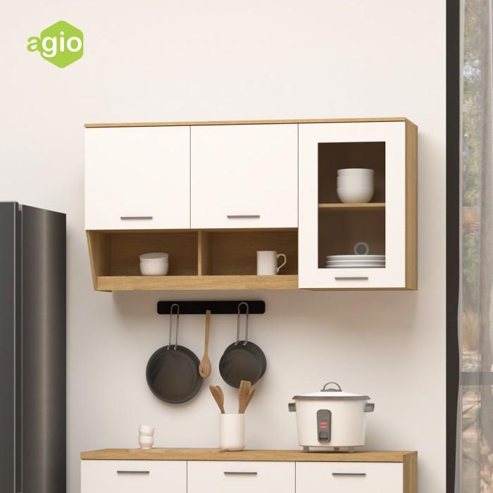 CUCI GUDANG Oggi - Kitchen Set 3 Pintu Kayu / Lemari Rak Atas Dapur / Kitchen Set Dapur Aesthetic /