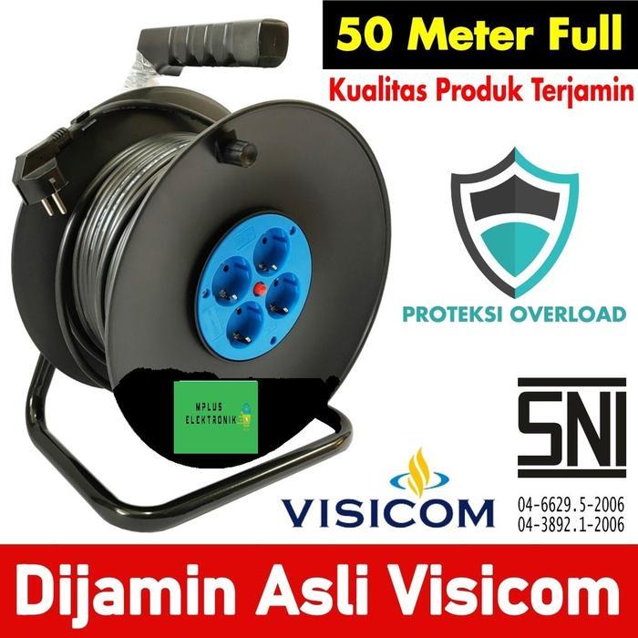 VISICOM KABEL ROLL 50 METER 4 STOP KONTAK GULUNG 50M 50 M SNI