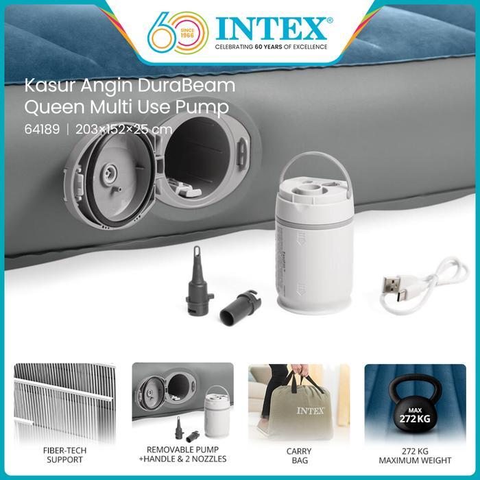 Intex Kasur Angin Pompa 152X203X25Cm 64189