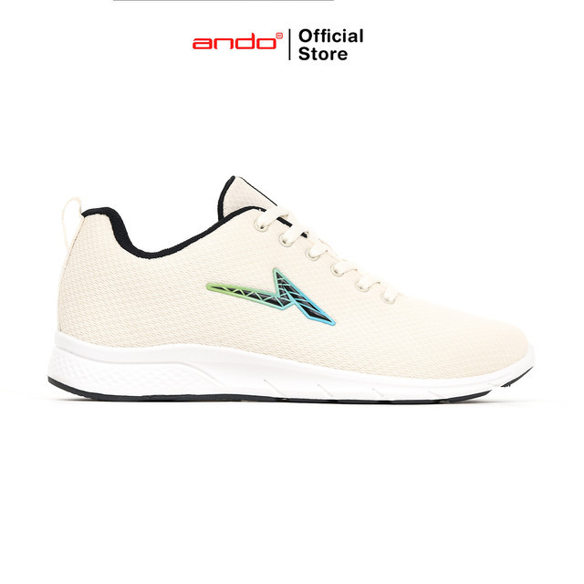 Ando Official Sepatu Sneakers Joff Pria Dewasa - Ivory/Hitam/Biru