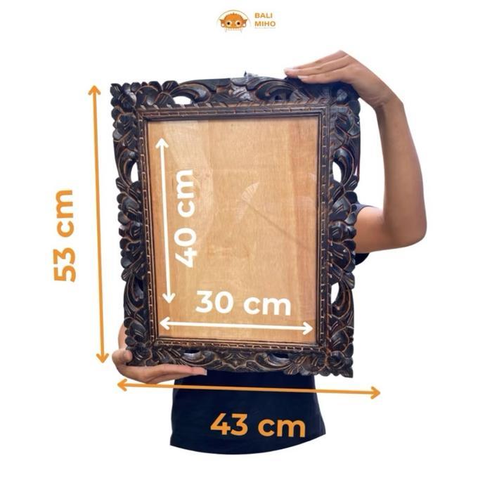 Bingkai Frame Ukir 12 R 30 x 40 cm - Bingkai ukir Kayu - Frame Ukir 12 R - Bingkai Foto Bali -