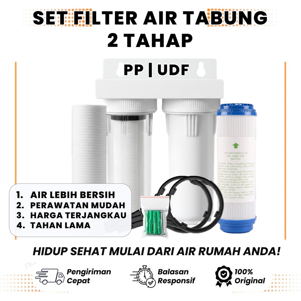 Paket Filter Air 2 Tahap PPF UDF / Filter Air Sumur / Filter Air Berpasir / Keruh