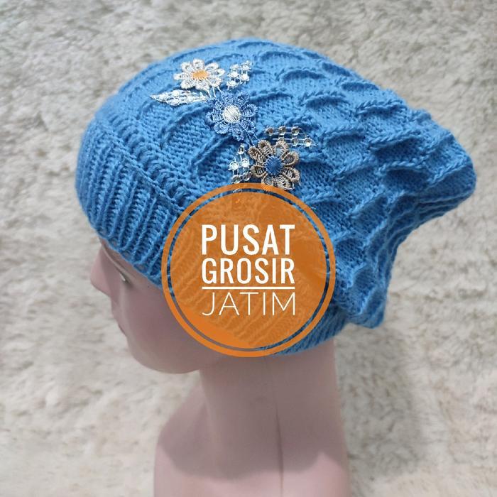 T016 Topi kupluk ciput kerpus rajut ibu turban rajut wanita dewasa ciput kerpus rajut nenek