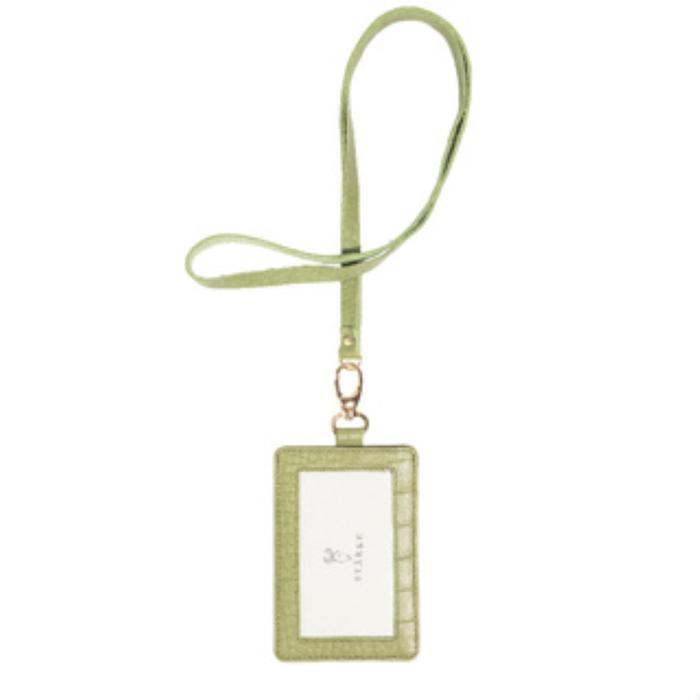 Lanyard Id Card Vintage Holder Aesthetic Kulit Asli Starke Fury Chital Texture Croro Sage Green