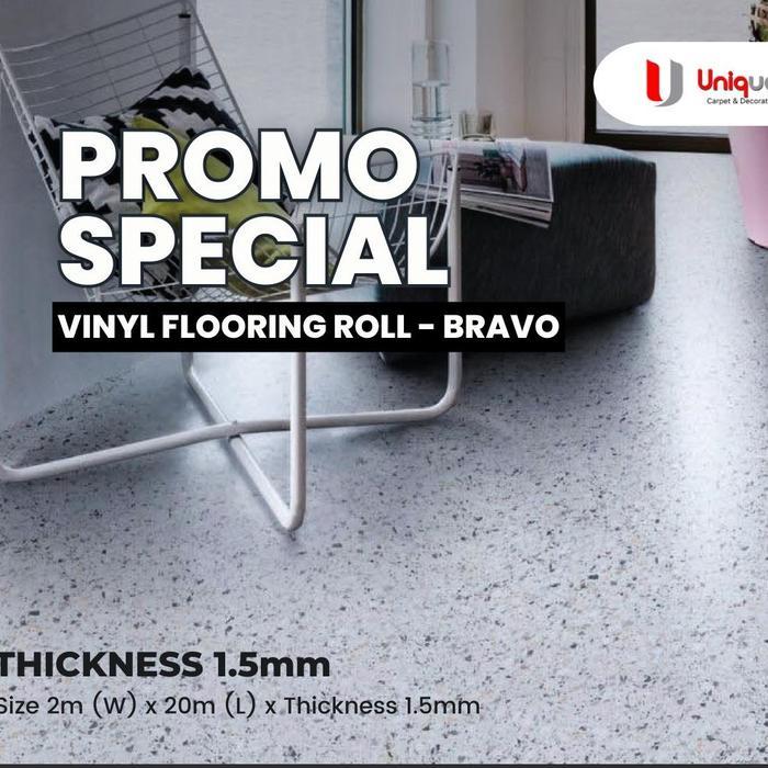 Vinyl Roll Bravo Tebal 1,5Mm / Vinyl Lantai Motif Semen Polos Bravo