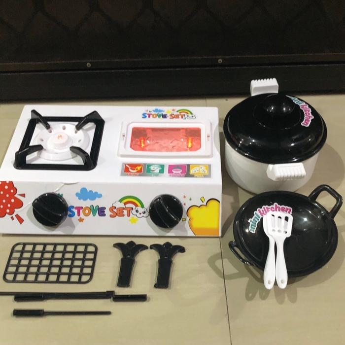 Mainan Masak masakan Kitchen set anak ada lampu dan suara masak