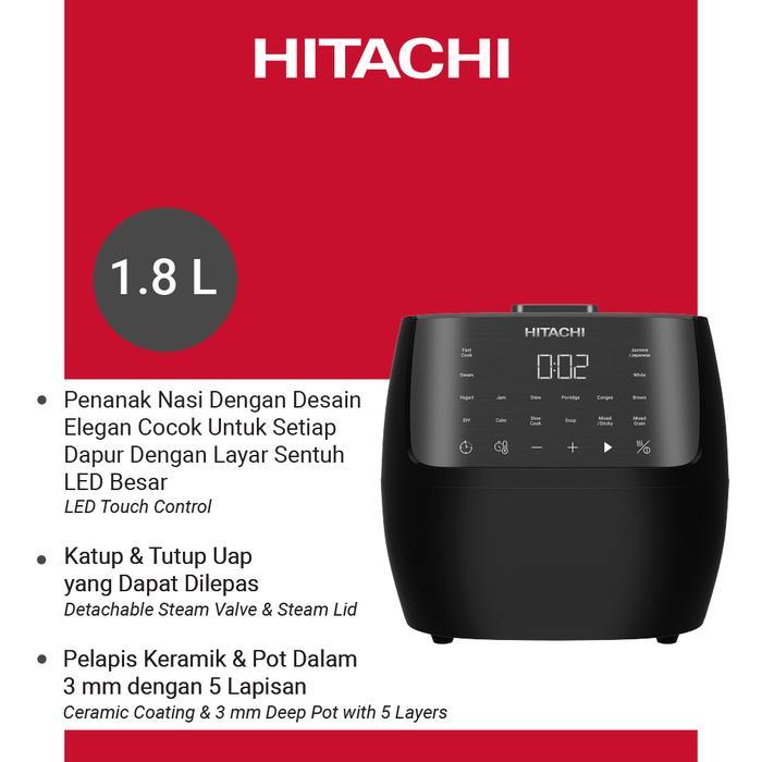 NEW PORODUK RICE COOKER HITACHI 1.8 L BLACK DIGITAL RZ-S18VN BK