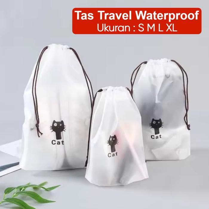 Tas Travel Pouch Serut Plastik Serbaguna Sepatu Peralatan Mandi Anti Air Waterproof Organizer Pack