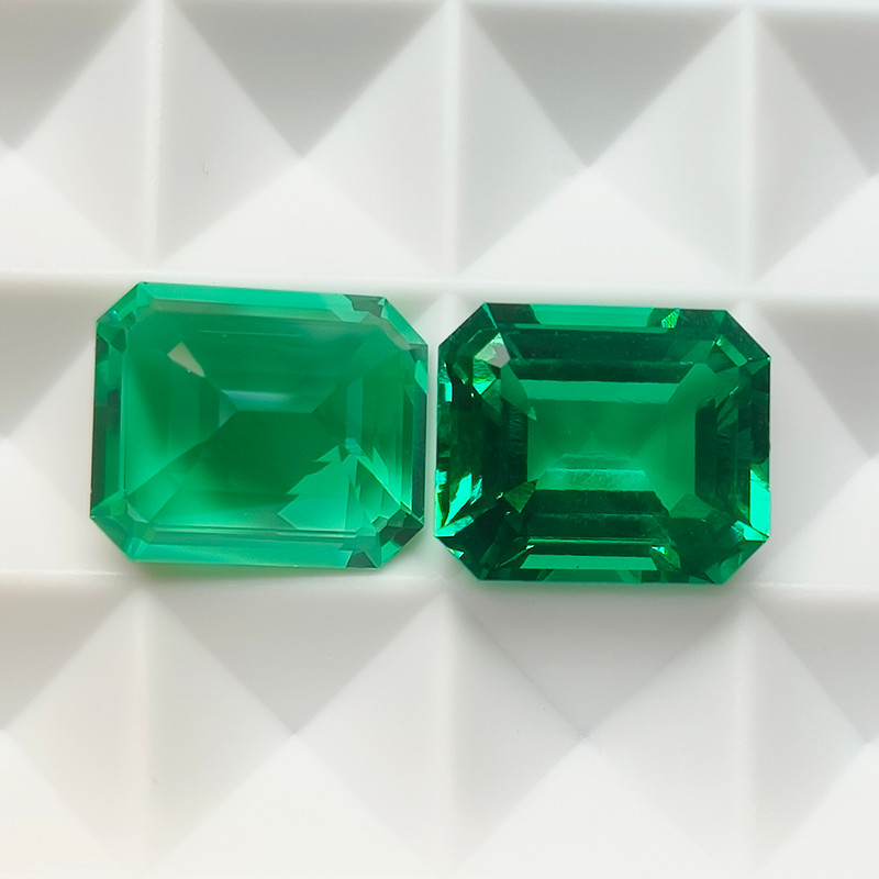 Top Hydrothermal Columbia Lab Grown Emerald Loose Gemstones Emerald Cut Diamond With AGL Certificate