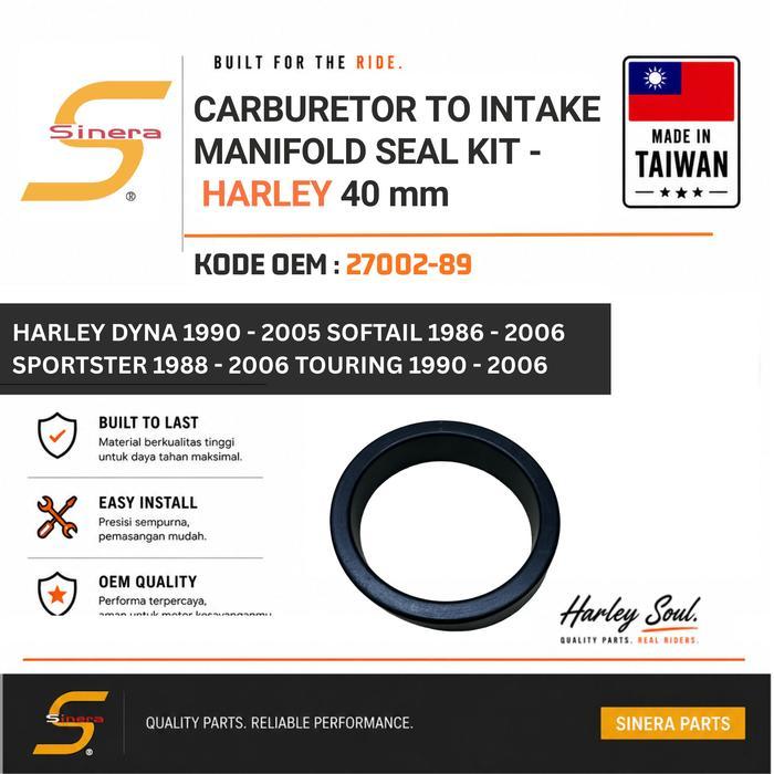 Sinera Carburetor To Intake Manifold Seal For Harley Dyna 1990 - 2003 Touring 1990 - 2006 Softail