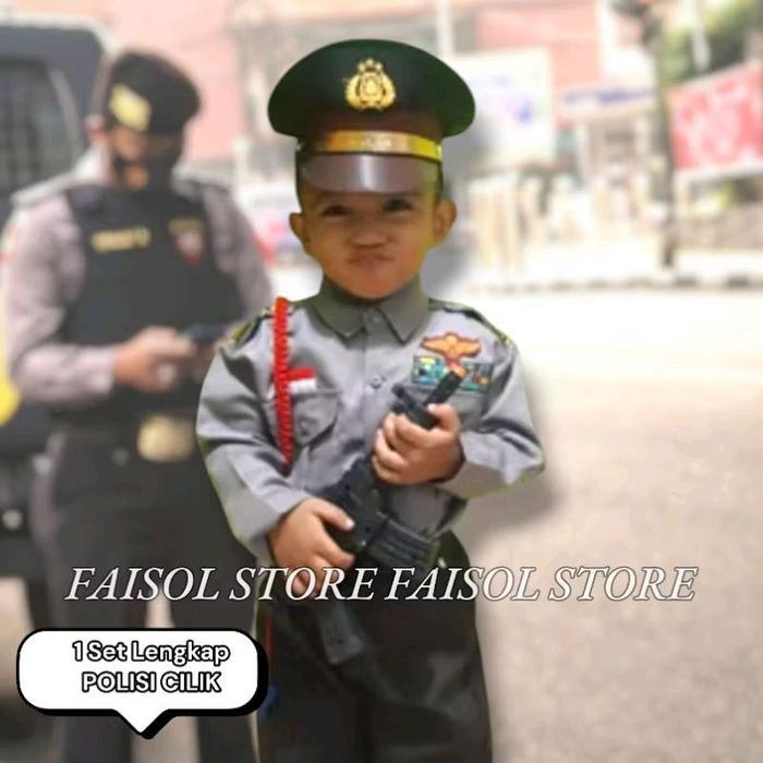 BAJU POLISI ANAK COWOK PAUD, TK, SD / KOSTUM POLISI ANAK PUTRA PAUD, TK, SD/ BAJU POLISI CILIK ANAK