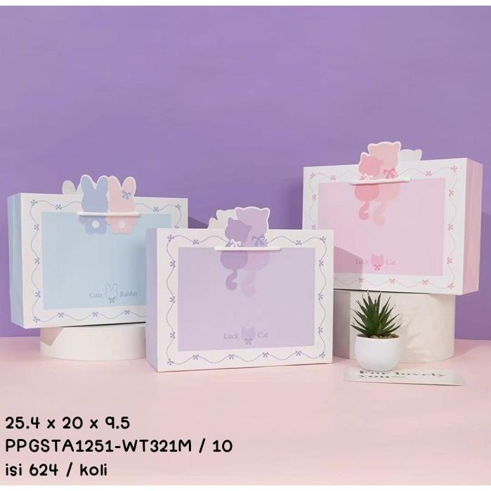 (12 Pcs) Paper Bag Size M / Paper Bag Isi 12Pcs 4Motif & 4 Warna Tbk