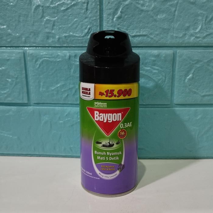 ` Baygon Semprot Bunuh Nyamuk Lalat & Kecoa Wangi Silky Lavender 200 Ml