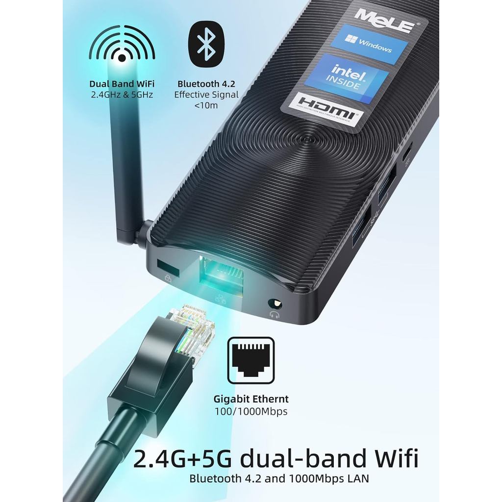 . Mele Barebone Mini Pc Stick 256Gb Fanless Windows 11 Intel J4125 Portable Mini Computer Tiny Pc