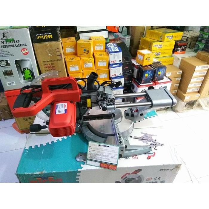 sintayanistore12 sliding miter saw 10" with Laser guide Wipro mesin gergaji mitre