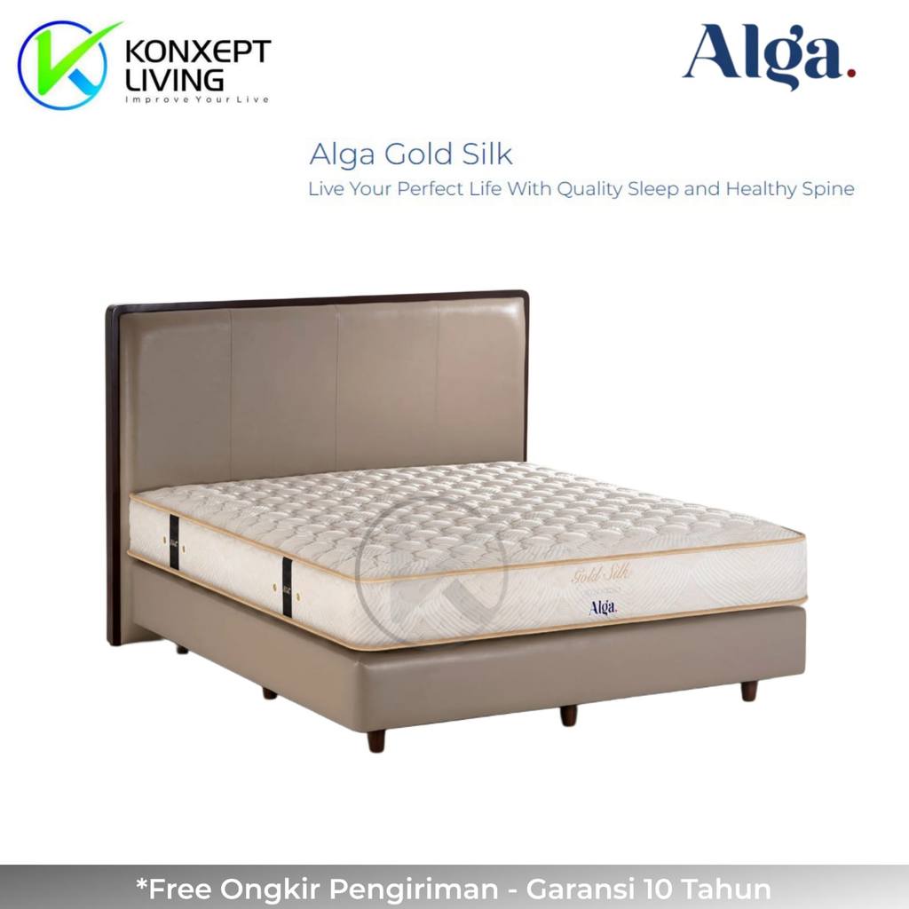 Alga Springbed Gold Silk Pillow Top Sandaran Benjamin Ukuran 100x200 Fullset