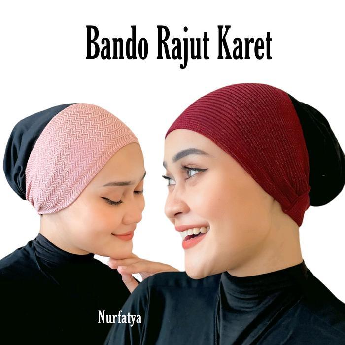 Bando Rajut Karet Belakang Salur untuk Anak Remaja Dewasa